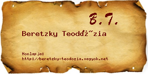 Beretzky Teodózia névjegykártya
